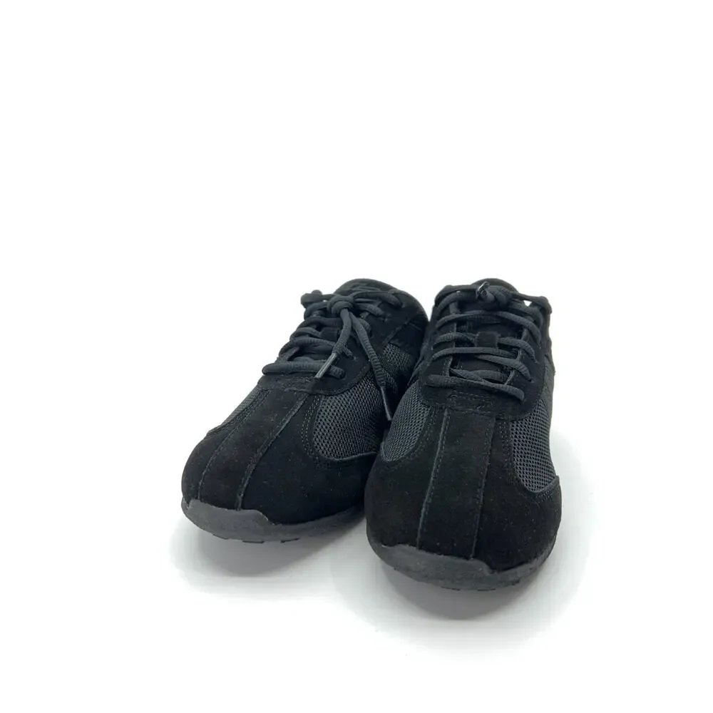 Women's Black Mesh & Suede Lace-Up Dance Sneakers